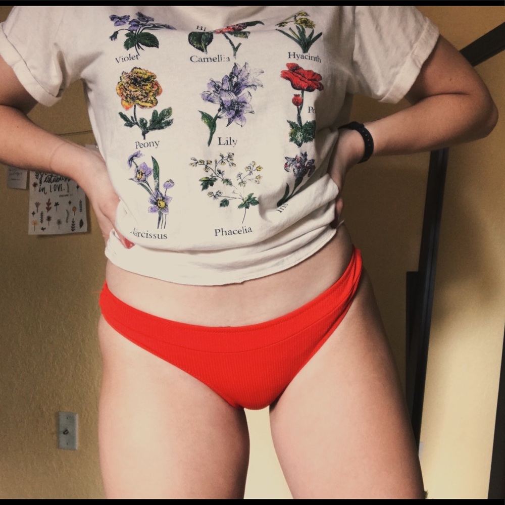 red/orange bikini bottom !!